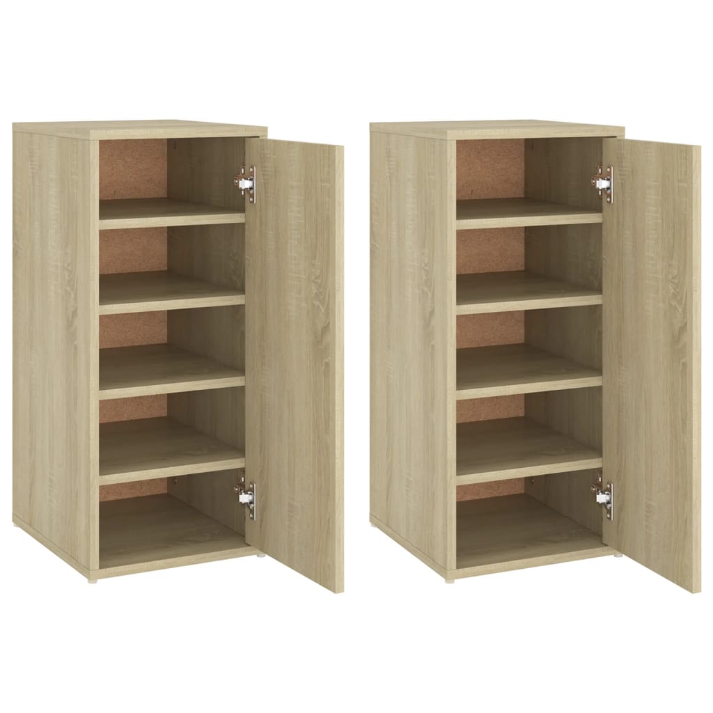 vidaXL Armoires à chaussures 2 pcs Chêne sonoma 32x35x70 cm Aggloméré