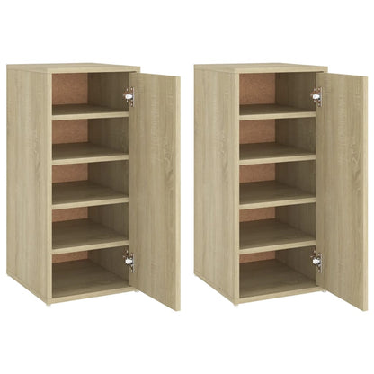 vidaXL Armoires à chaussures 2 pcs Chêne sonoma 32x35x70 cm Aggloméré