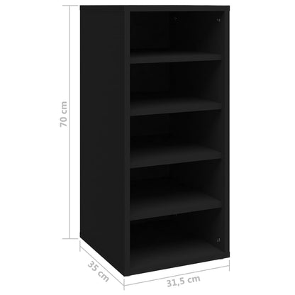 vidaXL Armoire à chaussures Noir 31,5x35x70 cm Aggloméré