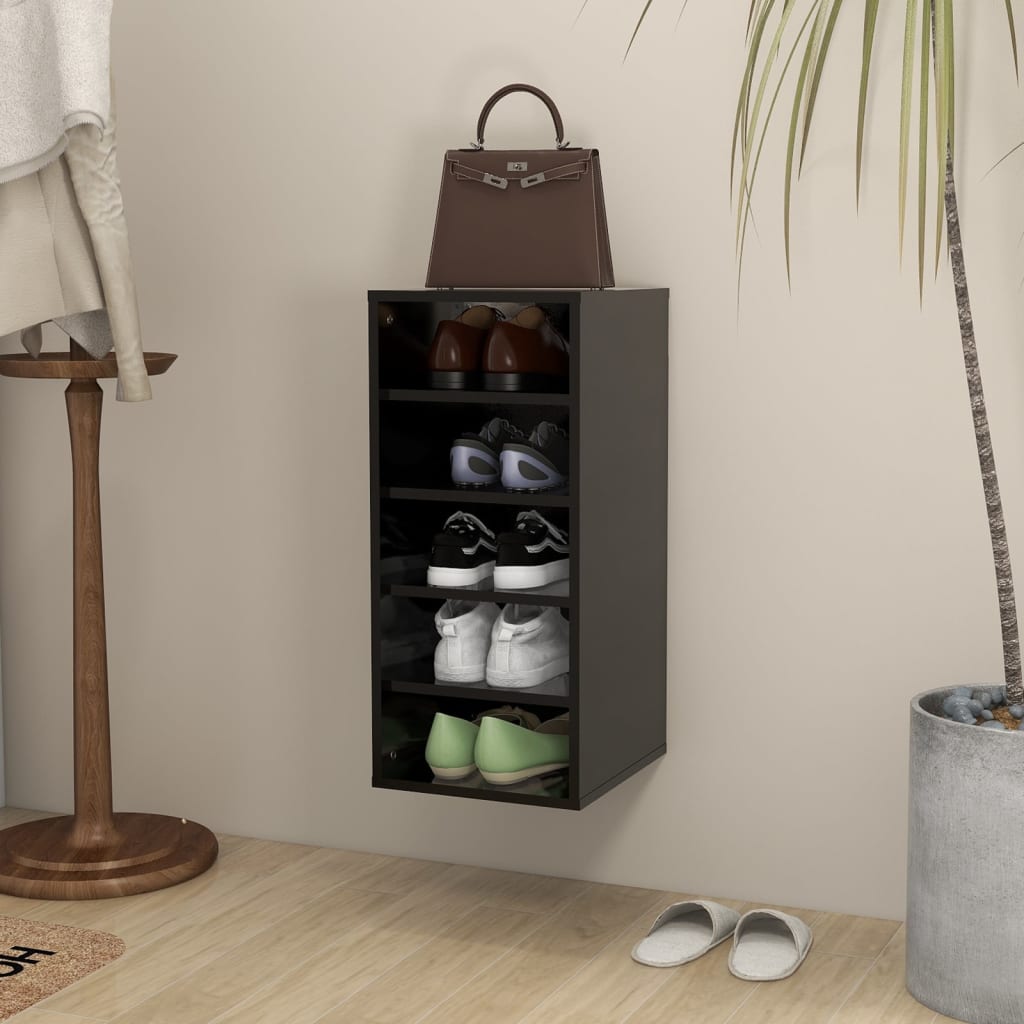 vidaXL Armoire à chaussures Noir 31,5x35x70 cm Aggloméré