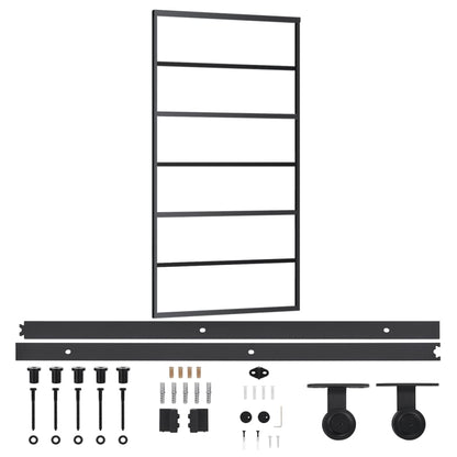 vidaXL Porte coulissante et quincaillerie Verre et Aluminium 102x205cm