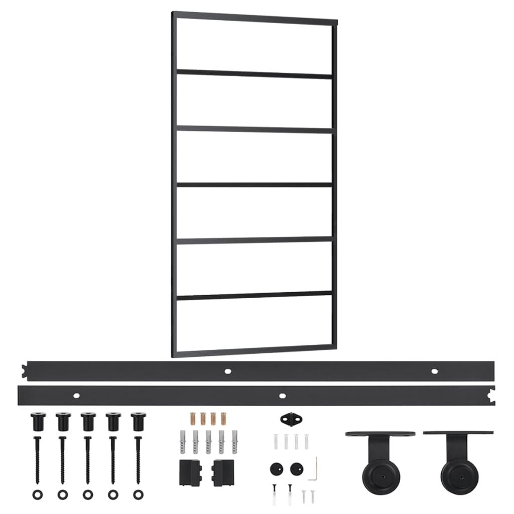 vidaXL Porte coulissante et quincaillerie Verre et Aluminium 102x205cm