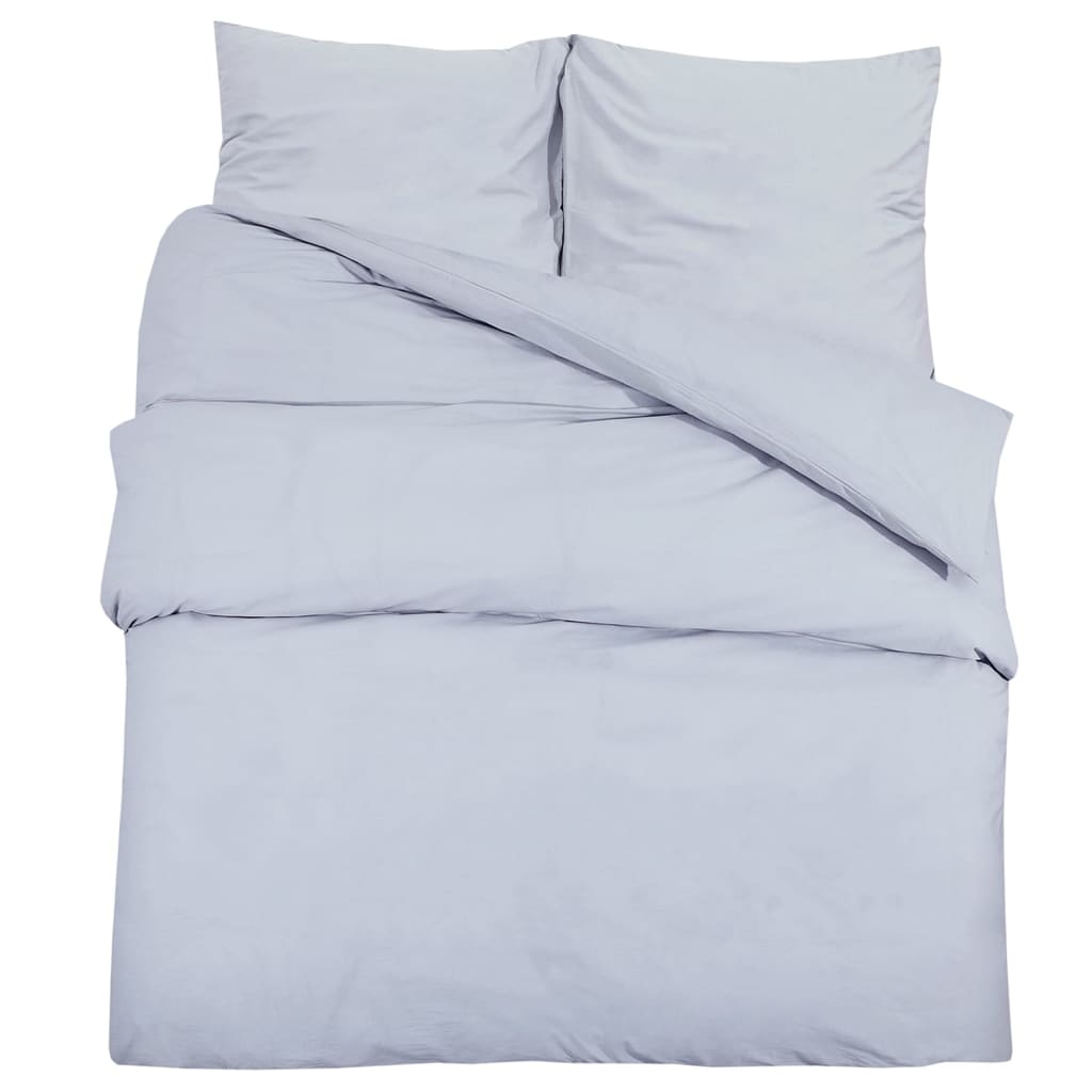 vidaXL Ensemble de housse de couette Gris 140x200 cm Microfibre légère
