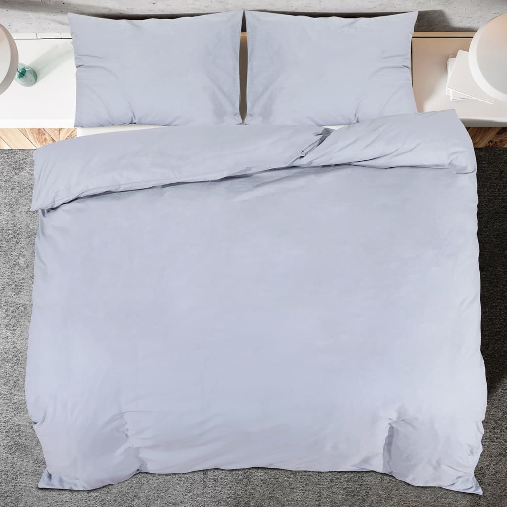 vidaXL Ensemble de housse de couette Gris 140x200 cm Microfibre légère