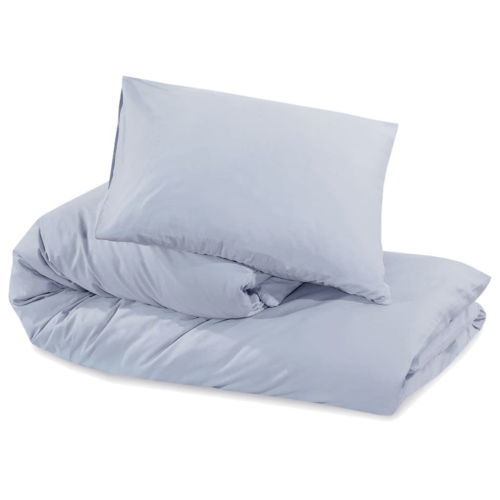 vidaXL Ensemble de housse de couette Gris 140x200 cm Microfibre légère
