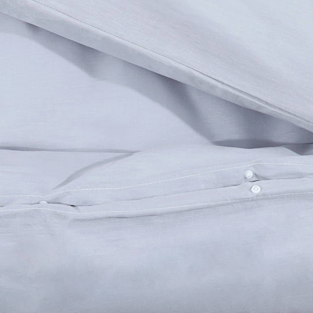 vidaXL Ensemble de housse de couette Gris 140x200 cm Microfibre légère