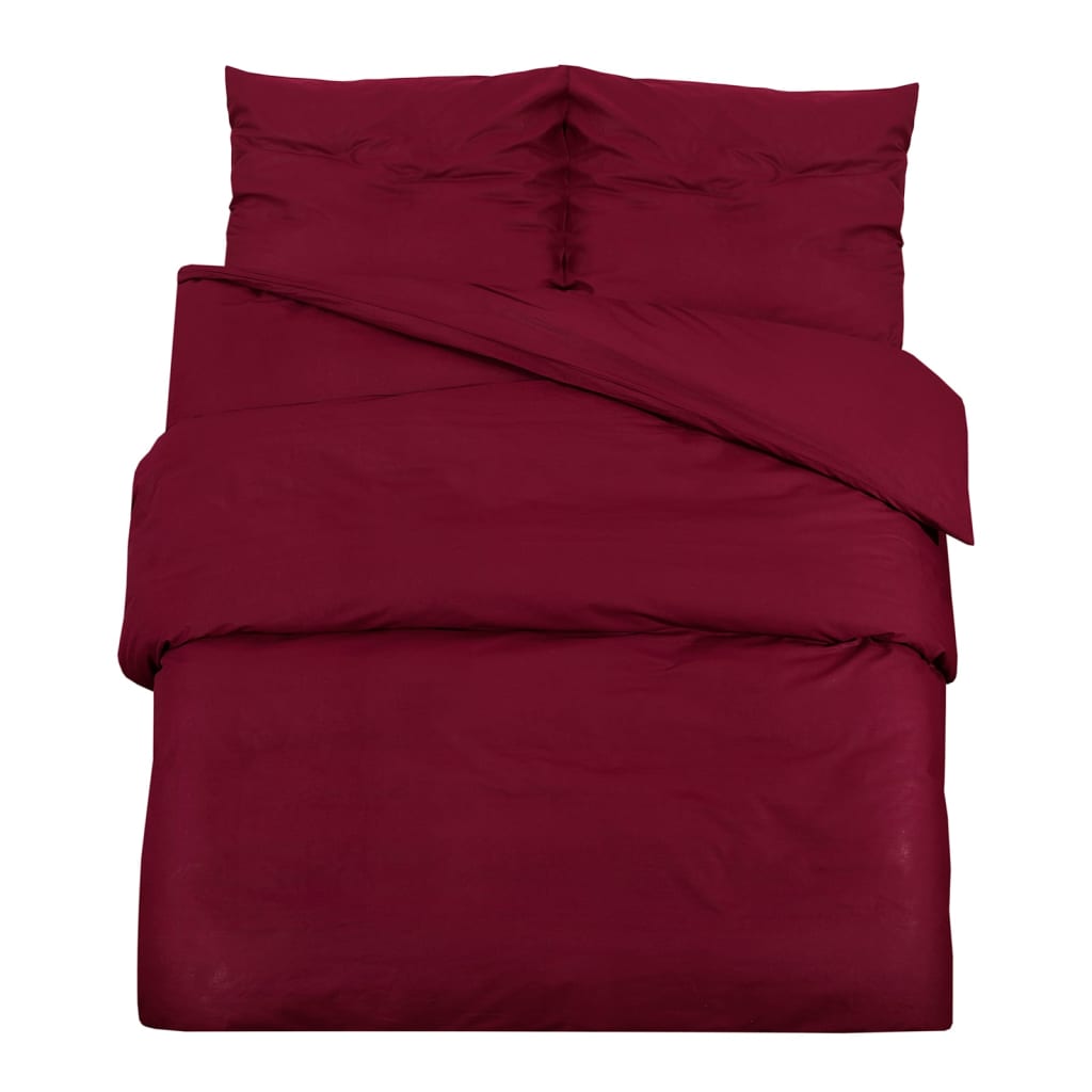 vidaXL Ensemble de housse de couette Bordeaux 260x240 cm Microfibre