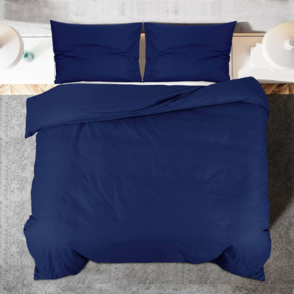 vidaXL Ensemble de housse de couette Bleu marine 140x200 cm Coton