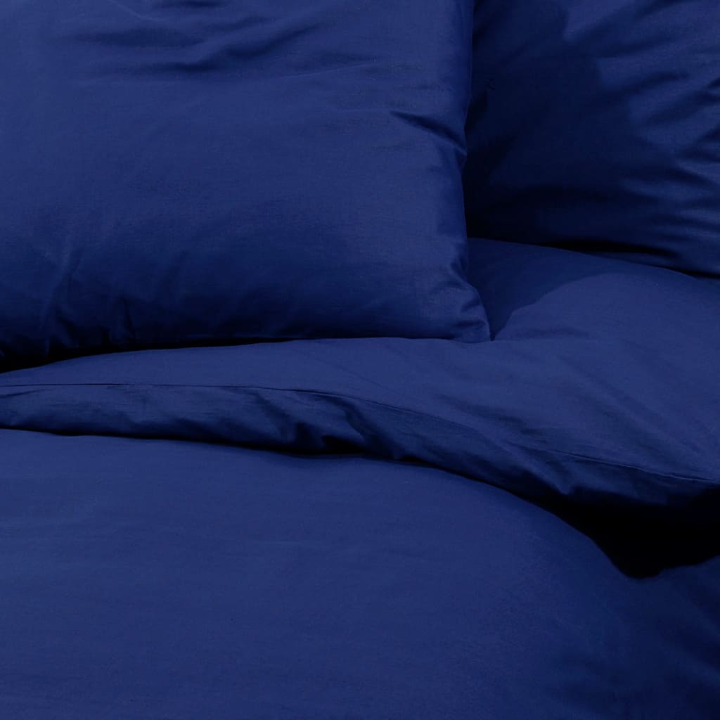 vidaXL Ensemble de housse de couette Bleu marine 140x200 cm Coton
