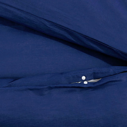 vidaXL Ensemble de housse de couette Bleu marine 140x200 cm Coton