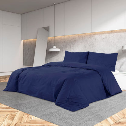vidaXL Ensemble de housse de couette Bleu marine 140x200 cm Coton