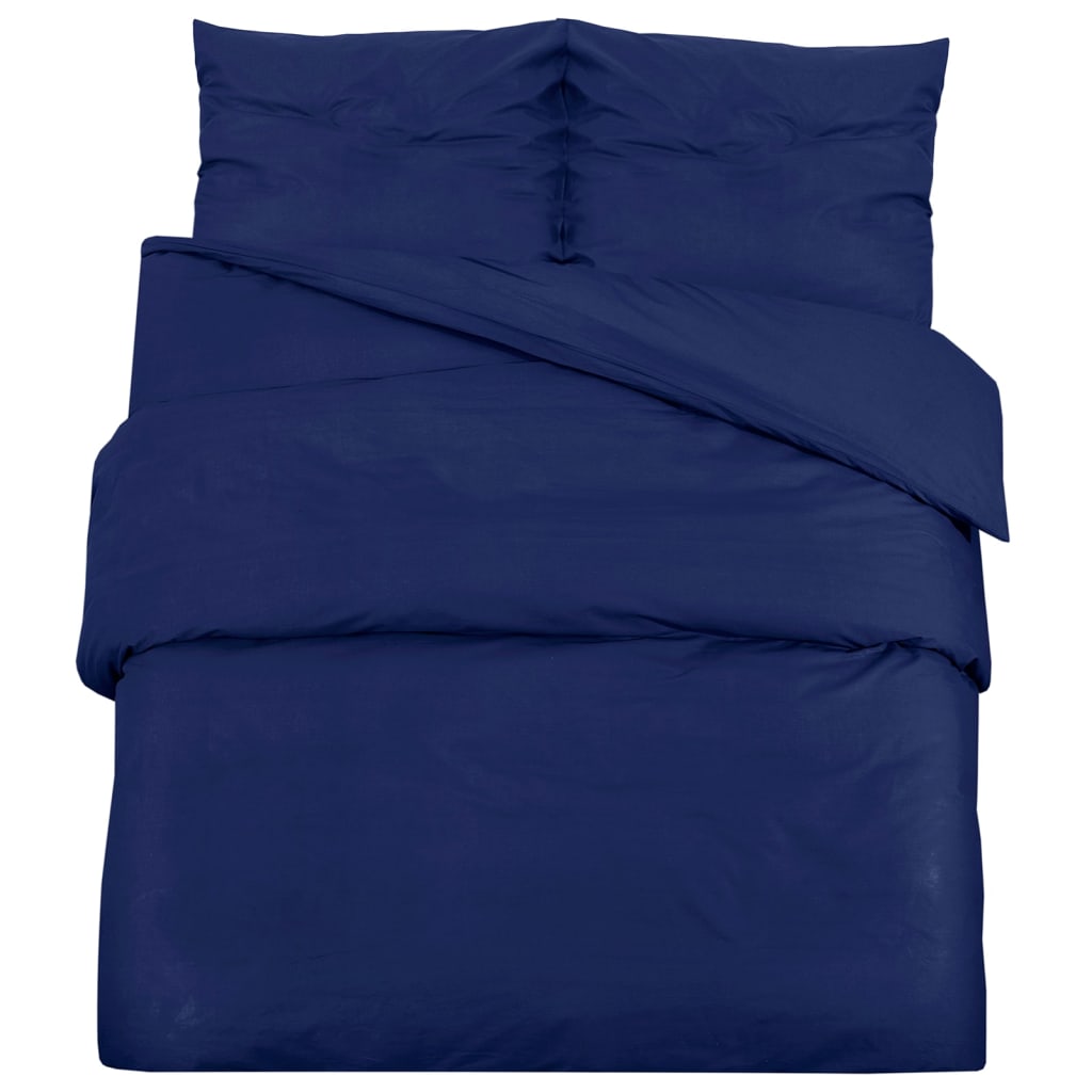 vidaXL Ensemble de housse de couette Bleu marine 200x200 cm Coton