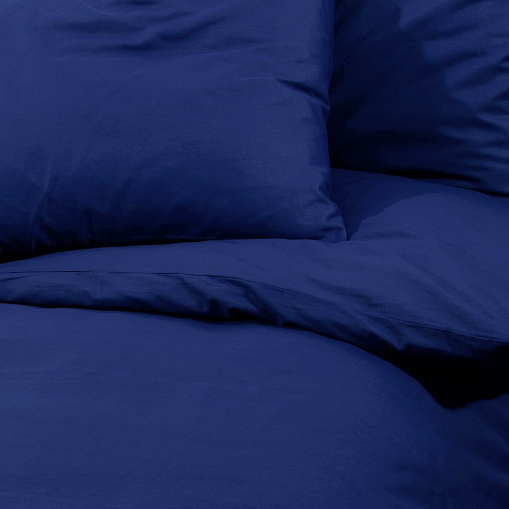 vidaXL Ensemble de housse de couette Bleu marine 200x200 cm Coton