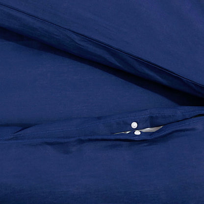 vidaXL Ensemble de housse de couette Bleu marine 200x200 cm Coton