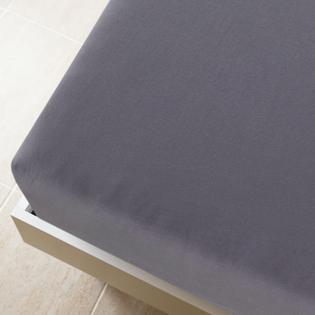 vidaXL Drap-housse Jersey Anthracite 180x200 cm Coton
