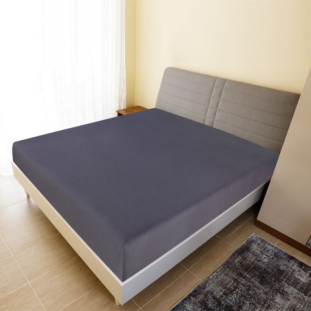 vidaXL Drap-housse Jersey Anthracite 180x200 cm Coton