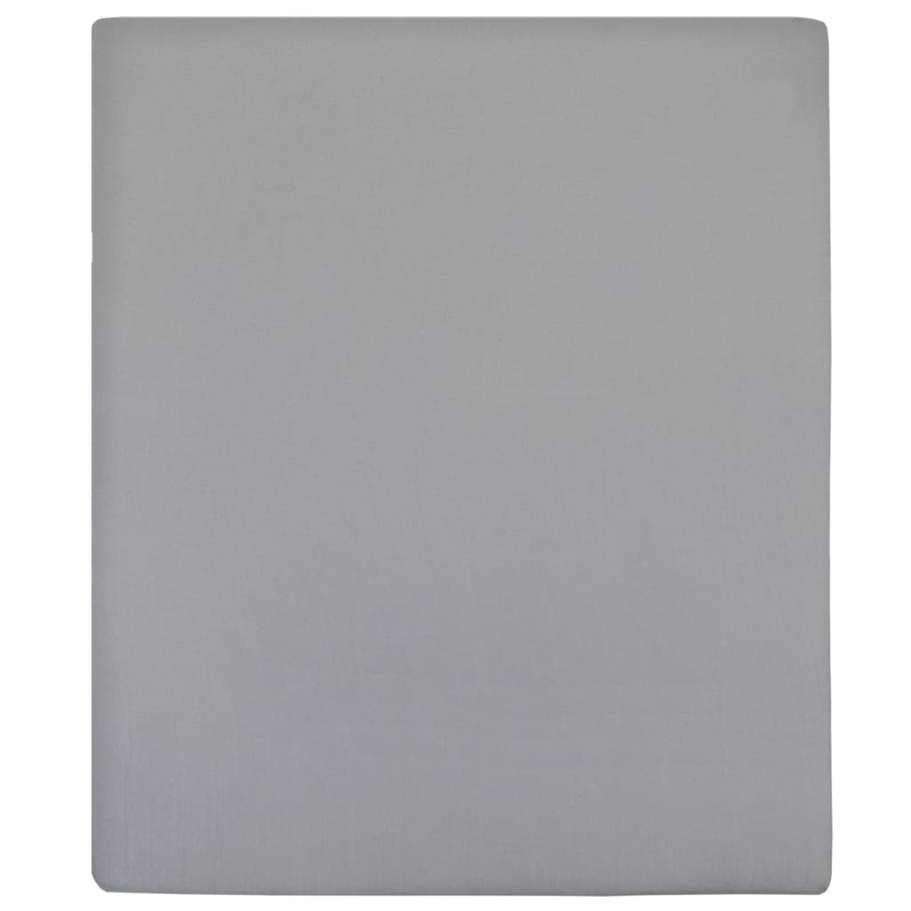 vidaXL Drap-housse Jersey Gris 180x200 cm Coton