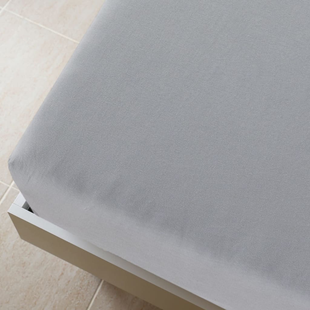 vidaXL Drap-housse Jersey Gris 180x200 cm Coton