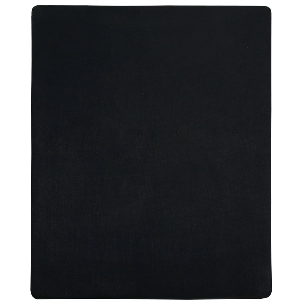 vidaXL Drap-housse Jersey Noir 180x200 cm Coton