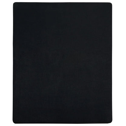 vidaXL Drap-housse Jersey Noir 180x200 cm Coton