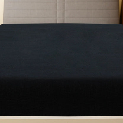 vidaXL Drap-housse Jersey Noir 180x200 cm Coton