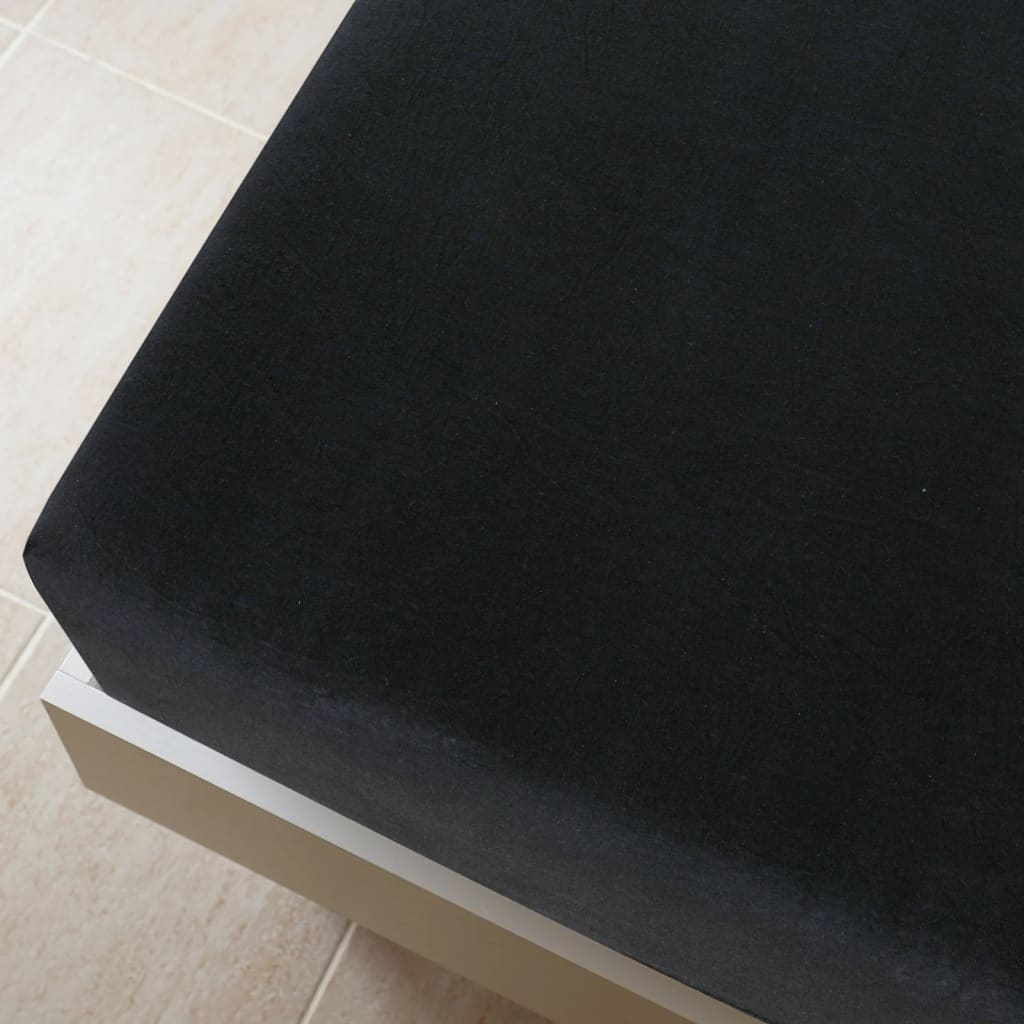 vidaXL Drap-housse Jersey Noir 180x200 cm Coton