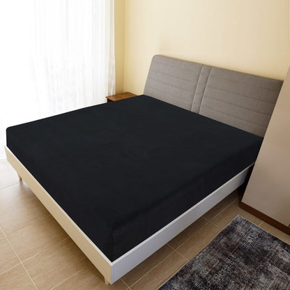 vidaXL Drap-housse Jersey Noir 180x200 cm Coton
