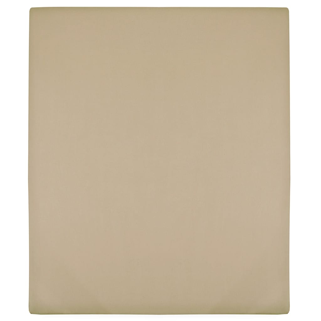 vidaXL Draps-housses Jersey 2 pcs Taupe 90x200 cm Coton