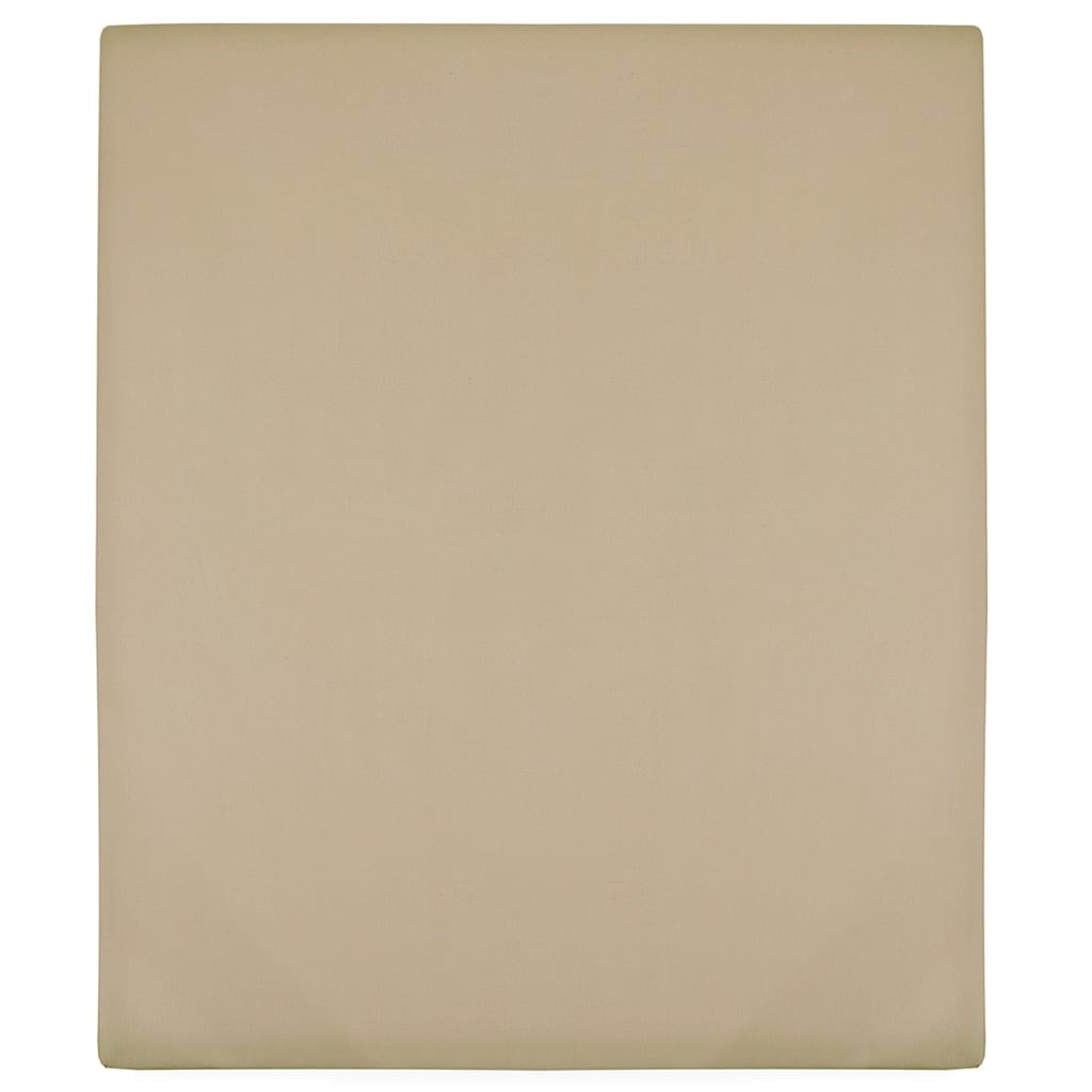 vidaXL Draps-housses Jersey 2 pcs Taupe 160x200 cm Coton