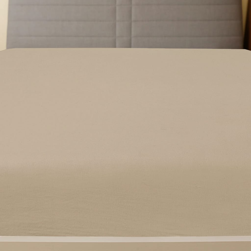 vidaXL Draps-housses Jersey 2 pcs Taupe 160x200 cm Coton