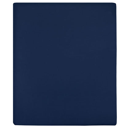 vidaXL Draps-housses Jersey 2 pcs Bleu marine 100x200 cm Coton