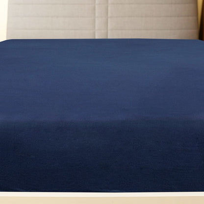 vidaXL Draps-housses Jersey 2 pcs Bleu marine 140x200 cm Coton