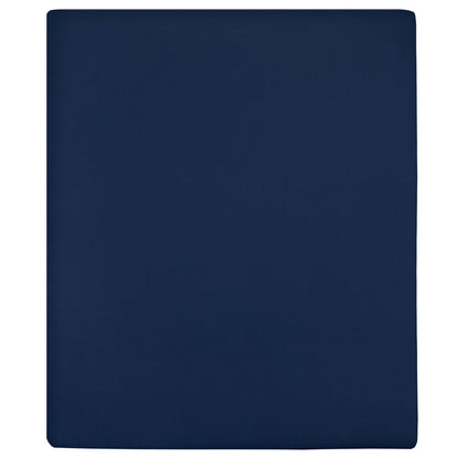 vidaXL Drap-housse Jersey Bleu marine 160x200 cm Coton