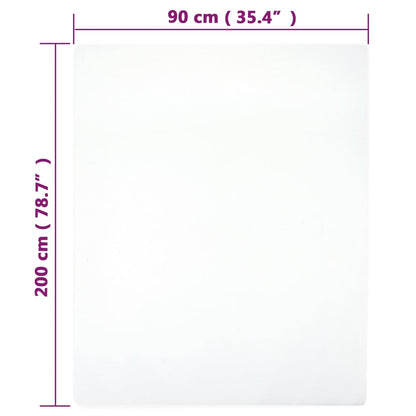 vidaXL Draps-housses Jersey 2 pcs Blanc 90x200 cm Coton