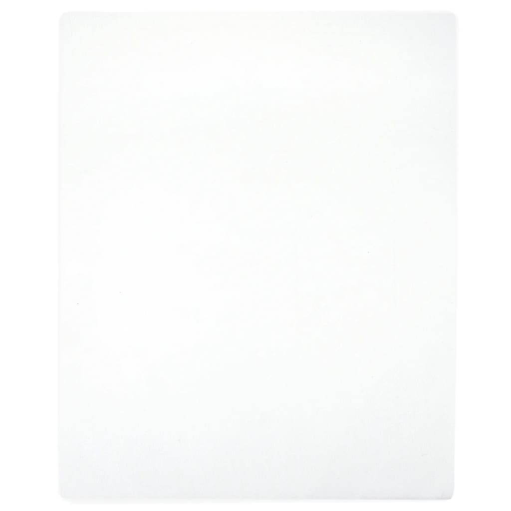 vidaXL Drap-housse Jersey Blanc 160x200 cm Coton