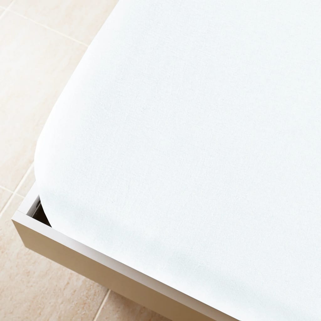 vidaXL Drap-housse Jersey Blanc 160x200 cm Coton