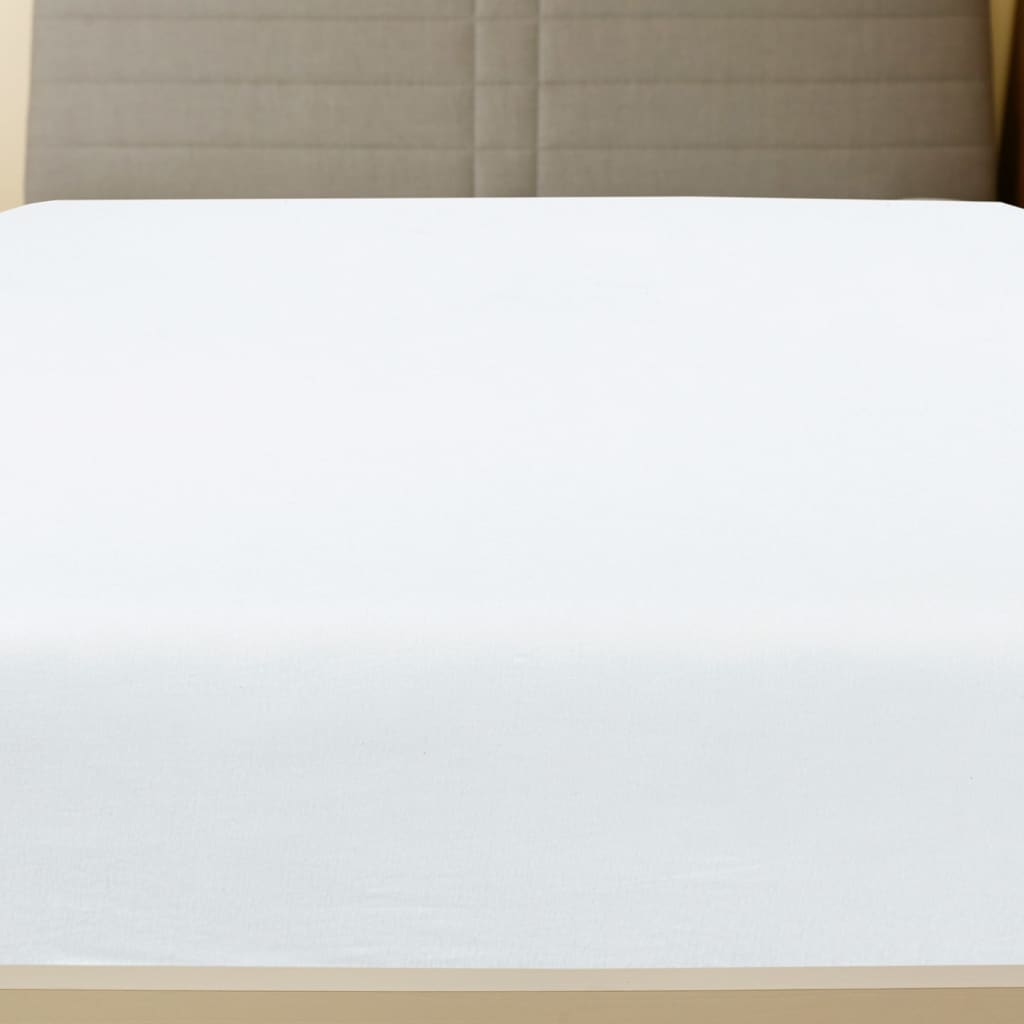 vidaXL Drap-housse Jersey Blanc 160x200 cm Coton