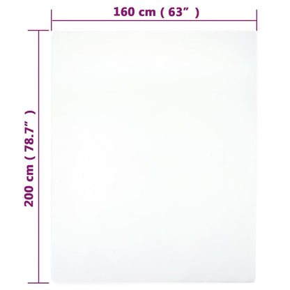 vidaXL Drap-housse Jersey Blanc 160x200 cm Coton