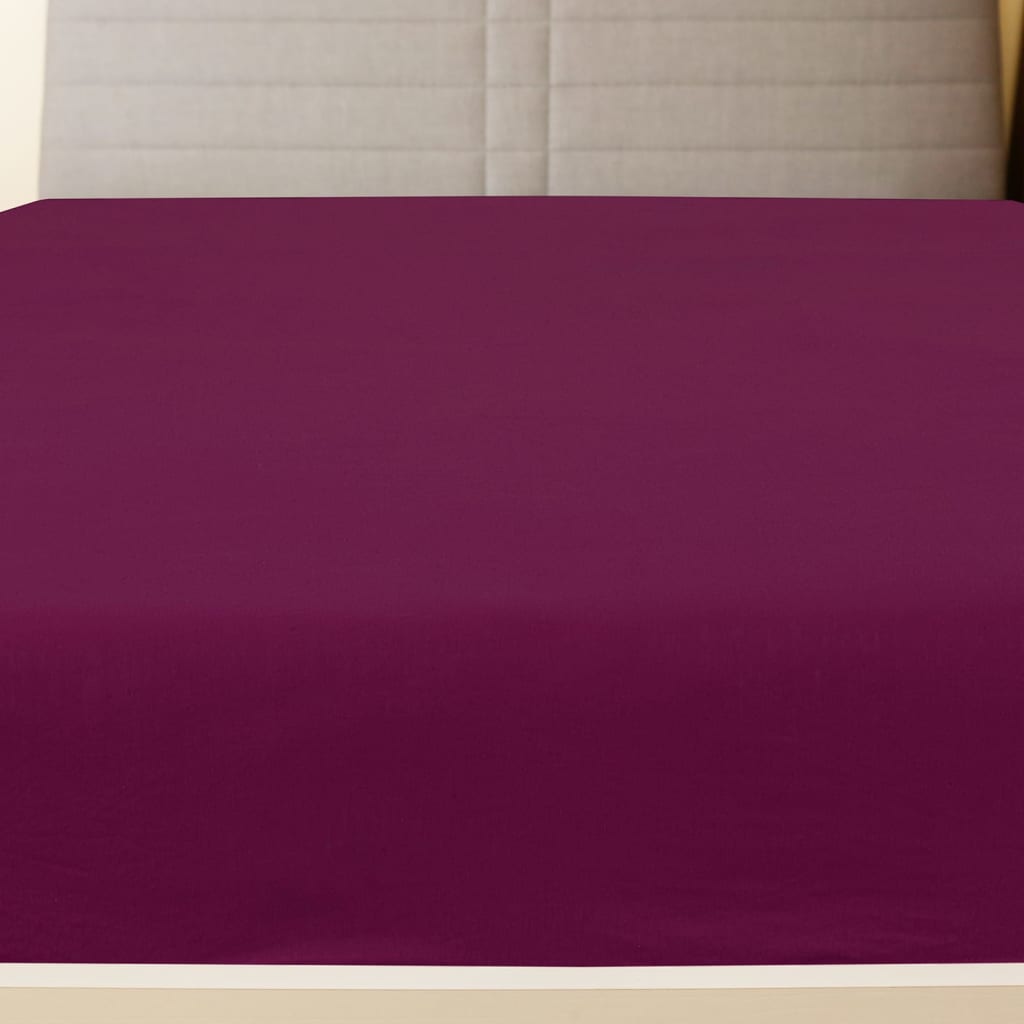 vidaXL Draps-housses Jersey 2 pcs Bordeaux 90x200 cm Coton
