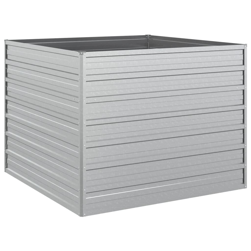 vidaXL Lit surélevé de jardin 100x100x77 cm Acier galvanisé Argenté