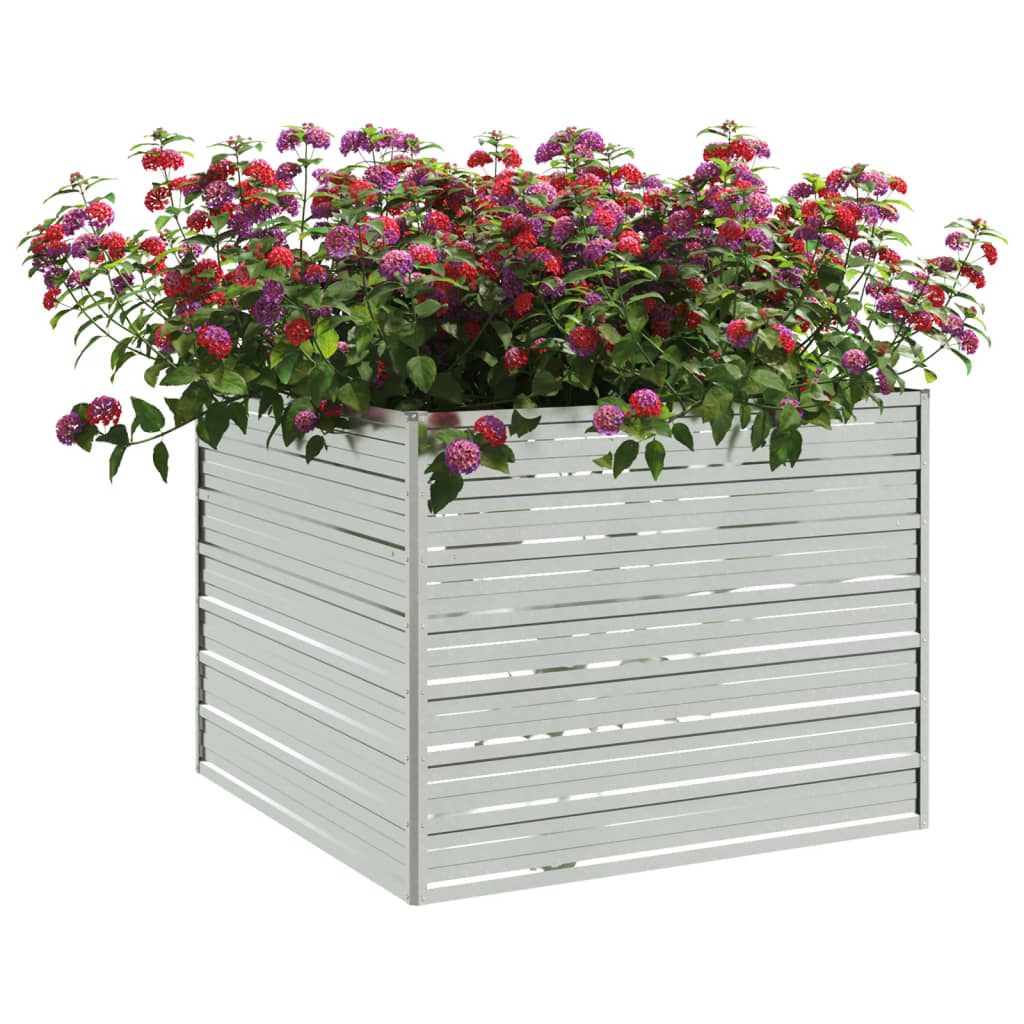 vidaXL Lit surélevé de jardin 100x100x77 cm Acier galvanisé Argenté