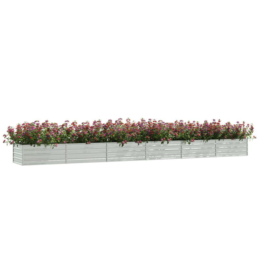vidaXL Lit surélevé de jardin 600x80x45 cm Acier galvanisé Argenté