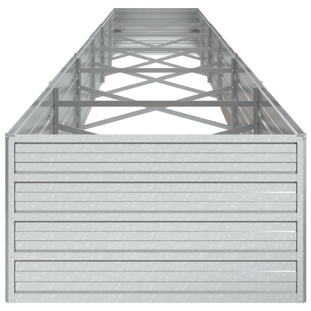 vidaXL Lit surélevé de jardin 600x80x45 cm Acier galvanisé Argenté