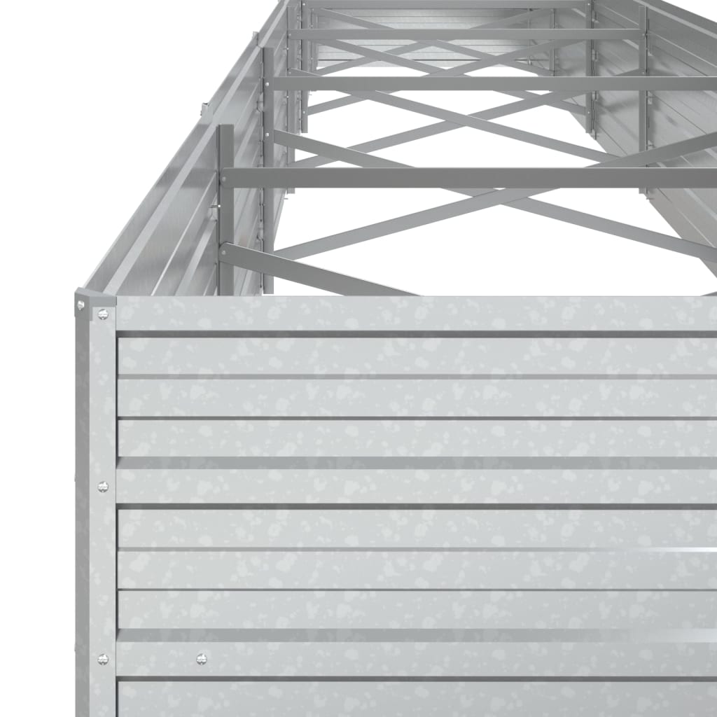 vidaXL Lit surélevé de jardin 600x80x45 cm Acier galvanisé Argenté
