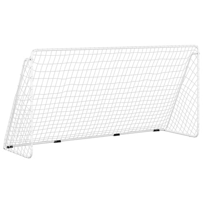 vidaXL But de football avec filet Blanc 366x122x182 cm Acier