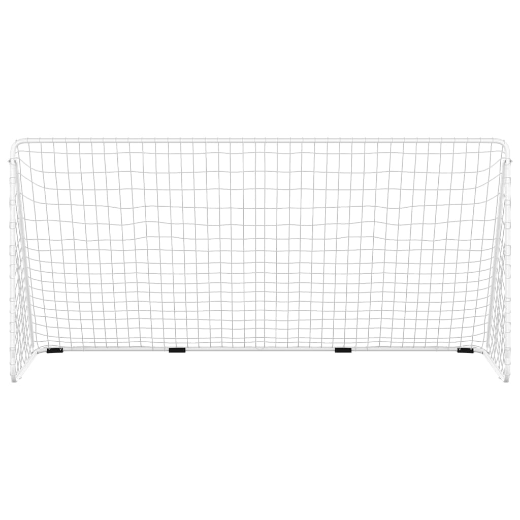 vidaXL But de football avec filet Blanc 366x122x182 cm Acier