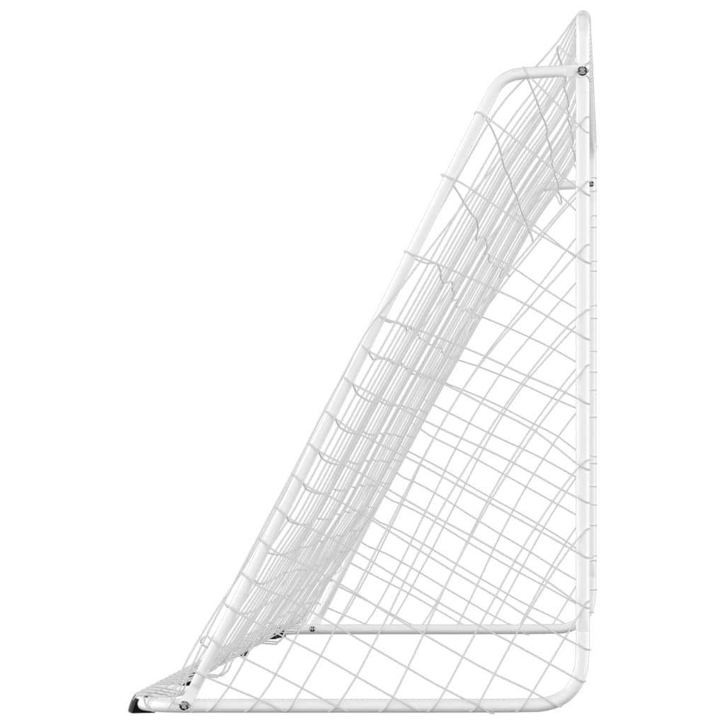 vidaXL But de football avec filet Blanc 366x122x182 cm Acier
