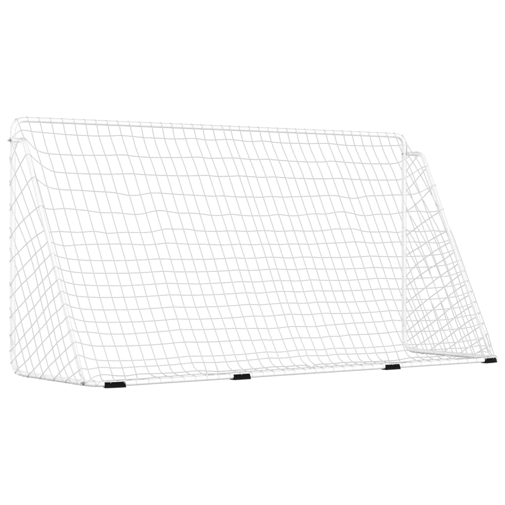 vidaXL But de football avec filet Blanc 366x122x182 cm Acier