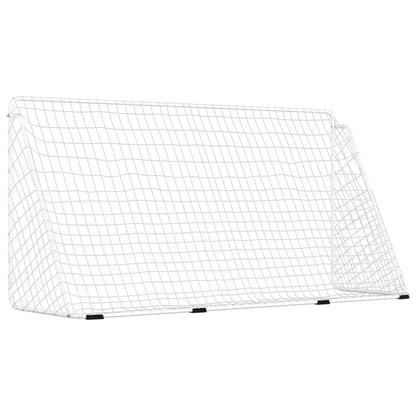 vidaXL But de football avec filet Blanc 366x122x182 cm Acier