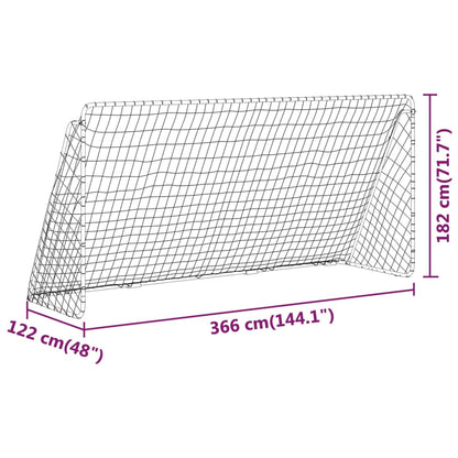 vidaXL But de football avec filet Blanc 366x122x182 cm Acier